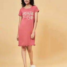 Women Round Neck Nightshirt-picture-32