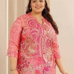 Women Paisley Tunic with Mandarin Collar-image-82