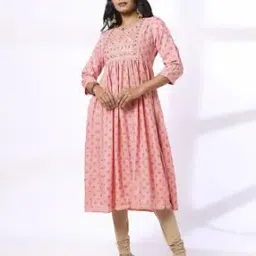 Women Embroidered Flared Kurta-image-34