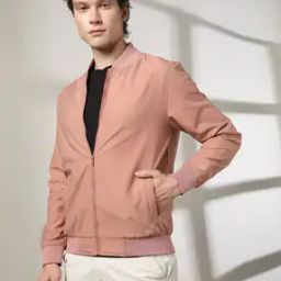 Men Slim Fit Zip-Front Bomber Jacket-12