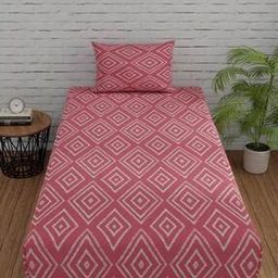 144 TC Geometric Print Single Size Bedsheet Set-image-88