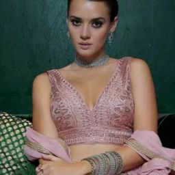 Embellished V-Neck Blouse-image-50
