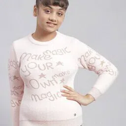 monte carlo Girls Typographic Print Crew-Neck Pullover-picture-1