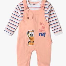Infants Striped T-Shirt & Dungarees Set-picture-23