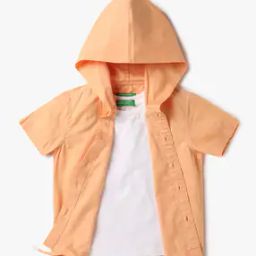 Boys Printed Regular Fit Hooded Shirt with T-Shirt-image-79