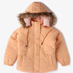 Girls Quilted Puffer Jacket with Detachable Hood-picture-43