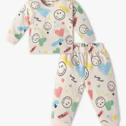Infants Printed Round-Neck T-Shirt & Pants Set-picture-41