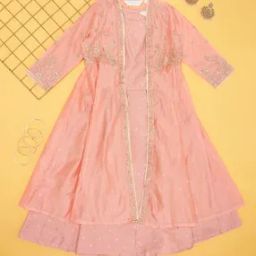 Girls Embroidered 3 Piece Kurta Suit Set-image-88