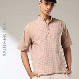 Handblock Print Hand Dyed Double Dabu Cotton Short Kurta-image-40