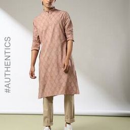 Handblock Print Natural Hand Dyed Double Dabu Cotton Long Kurta-16