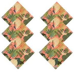 6 Pieces Peacock Garden Printed Cotton Dinner Table Napkins 15x15 Inch-image-84