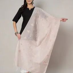 Women Embroidered Dupatta with Tasseles -image-40