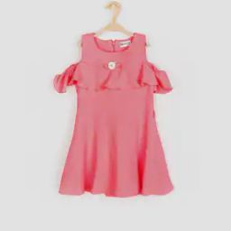 Shift Dress with Cold-Shoulder Sleeves-image-81