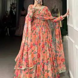 Women Floral Flared Kurta Set-image-43