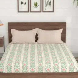 Morning Glory Cotton Fitted Bedsheet-image-94