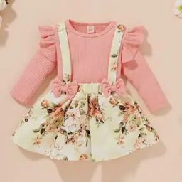 Girls Floral Print Fit & Flare Dress-picture-41