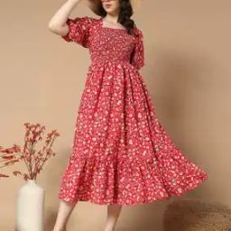 Women Abstract Fit and Flare Dress-image-5
