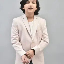 Boys Checked Lapel-Neck Blazer-45