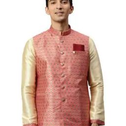Woven Silk Nehru Jacket-30
