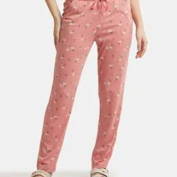 RX09 Micro Modal Cotton Relaxed Fit Printed Pyjama with Lace Trim on Pockets-image-56