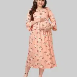 Fit and Flare Dress with Bell Sleeves-image-3