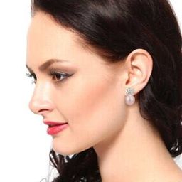 Rhodium Plated with CZ Pearl Stud Earrings - FJE1826-image-42