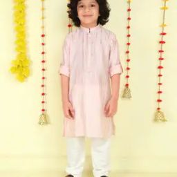 Boys Metallic and Glitter Kurta Set-image-3