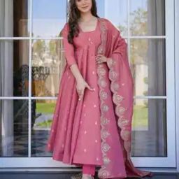 Women Embroidery Anarkali Kurta Set-image-25