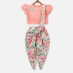 Floral Dhoti Saree with Choli Set-image-97