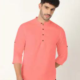 Men Regular Fit Short Kurta with Mandarin Collar-image-77