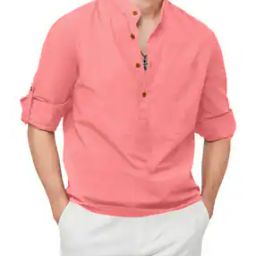 Men Regular Fit Short Kurta with Mandarin Collar-image-84