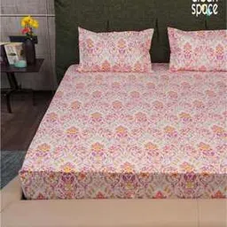 200 TC Paisley Print King-Size Fitted Bedsheet with Pillow Covers-image-27