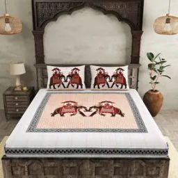 250 TC Printed King Bedsheet with Pillow Covers-image-77