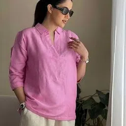 revangi Women Straight Tunic with Spread Collar-picture-11