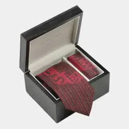 Typographic Print Tie with Pocket Square-image-7