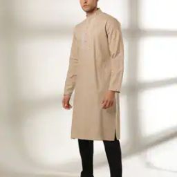 Slim Fit Kurta with Embroidered Yoke-image-13