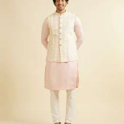 Men Embroidered Regular Fit Nehru Jacket-image-0