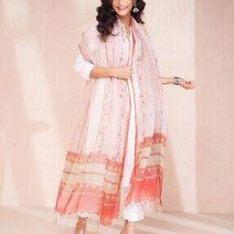 Women Floral Print Dupatta with Tassels-picture-34