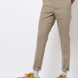 Textured Flat-Front Trousers with Insert Pockets-image-53