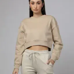 Women Crew-Neck Crop Sweatshirt-image-23