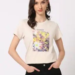 Floral Print Round-Neck T-Shirt-image-12