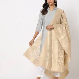 Floral Jaal Zari Weaved Dupatta-image-73