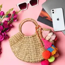 Textured Tote Handbag with Double Handle-image-75