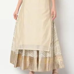 Chevron Print Ghagra Skirt with Elasticated Waist-16