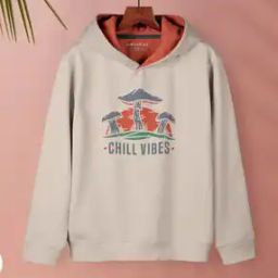 Printed Hoodie with Ribbed Hem-image-84