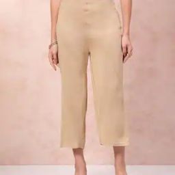 Women Flat-Front Flared Pants-image-2