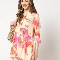 Floral Print Cotton Linen A-Line Tunic-image-56