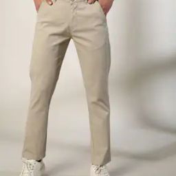 Men Slim Fit Flat-Front Trousers-image-99