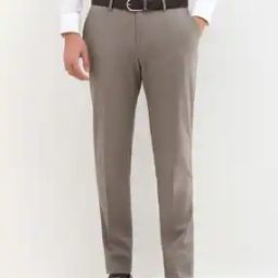 Men Slim Fit Flat-Front Trousers -image-31