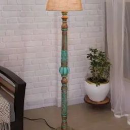 Wooden Floor Lamp with Jute Shade-43